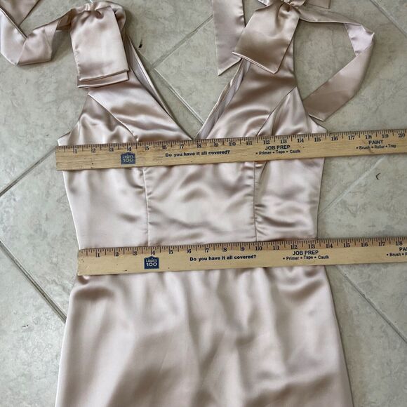 Lulus Formal Maxi Dress Shining Glory women’s size S Champagne Beige Blush? Gown - Picture 6 of 11